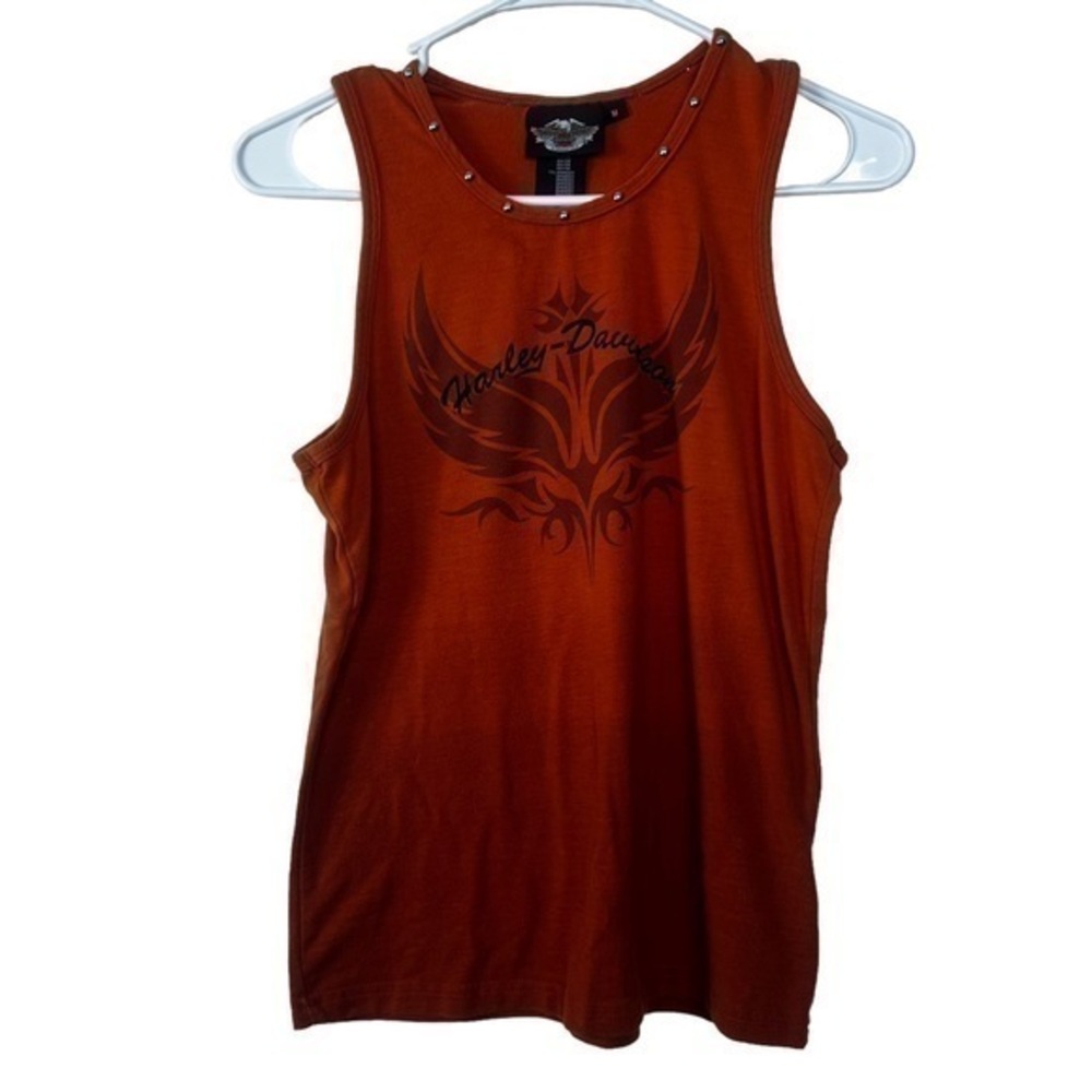 Harley Davidson Women's Tank top Sleeveless Orange Size M